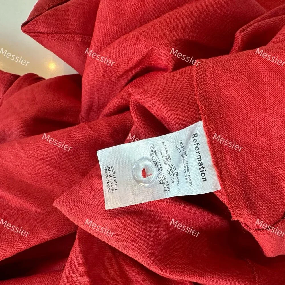 Reformation Balia Linen Dress in Sundried Tomato - Picture 8 of 9